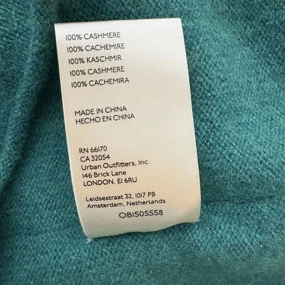 Free People School Boy Cardi Teal Green Sweater Cashmere Size XS Womens EUC